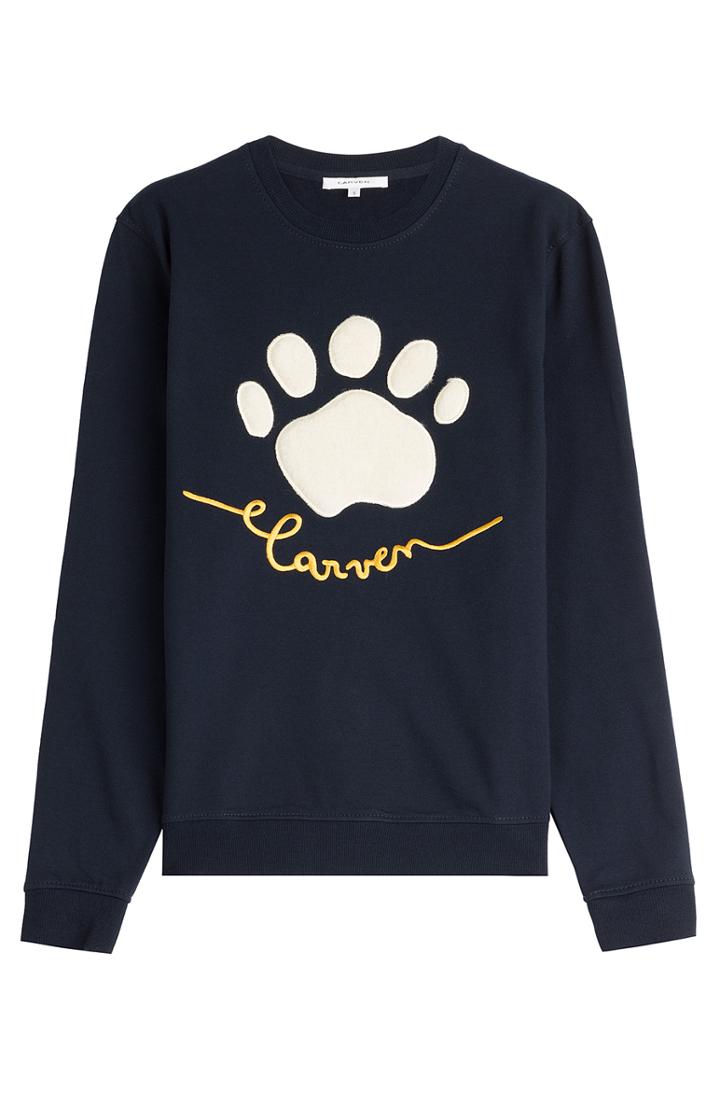 Carven Cotton Sweatshirt With Embroidered Logo