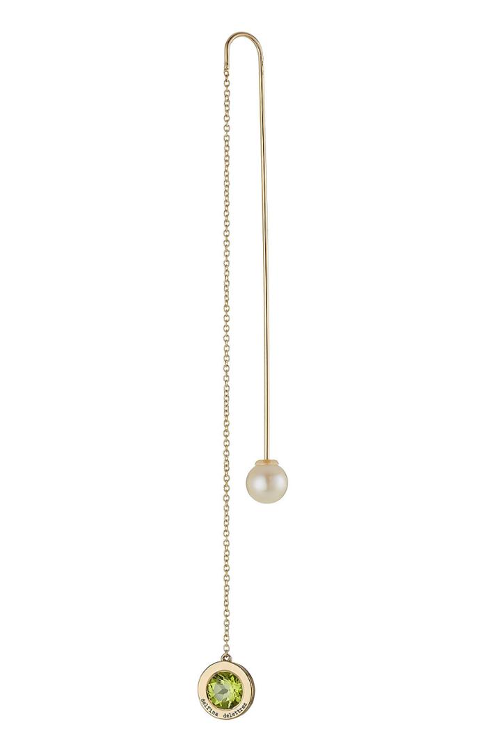Delfina Delettrez Delfina Delettrez 18kt Yellow Gold Fishing For Compliments Earring With Amethyst And Pearl