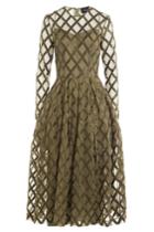 Simone Rocha Simone Rocha Embroidered Tulle Midi Dress - Green