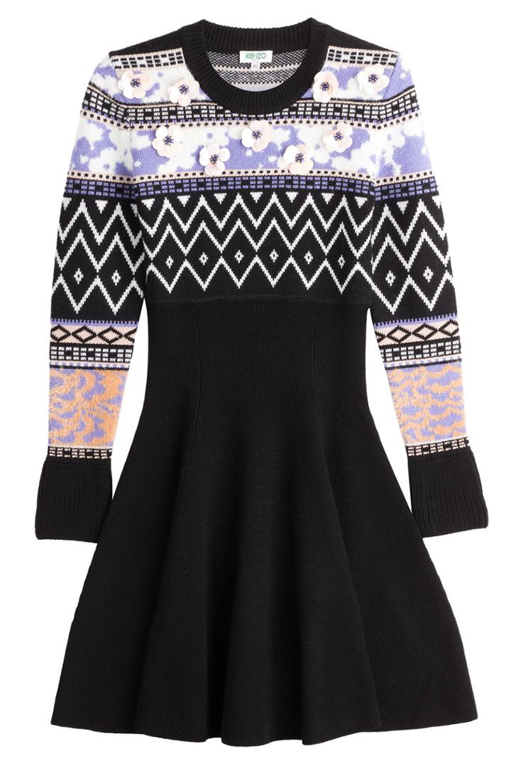 Kenzo Kenzo Embellished Cotton Dress - Black