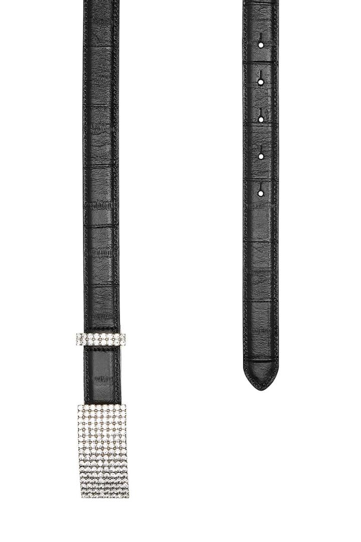 Alessandra Rich Alessandra Rich Leather Belt With Embellished Buckle