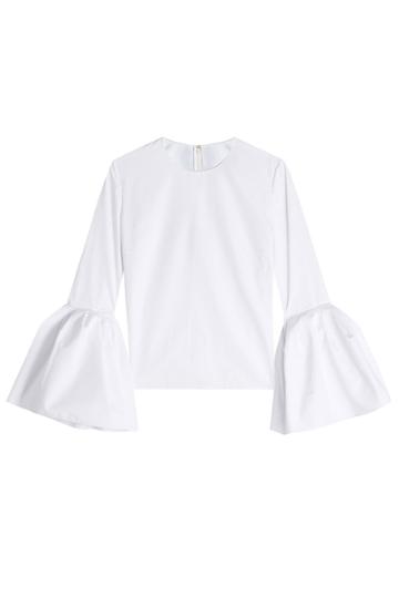 Roksanda Ilincic Roksanda Ilincic Cotton Top With Voluminous Sleeves - White