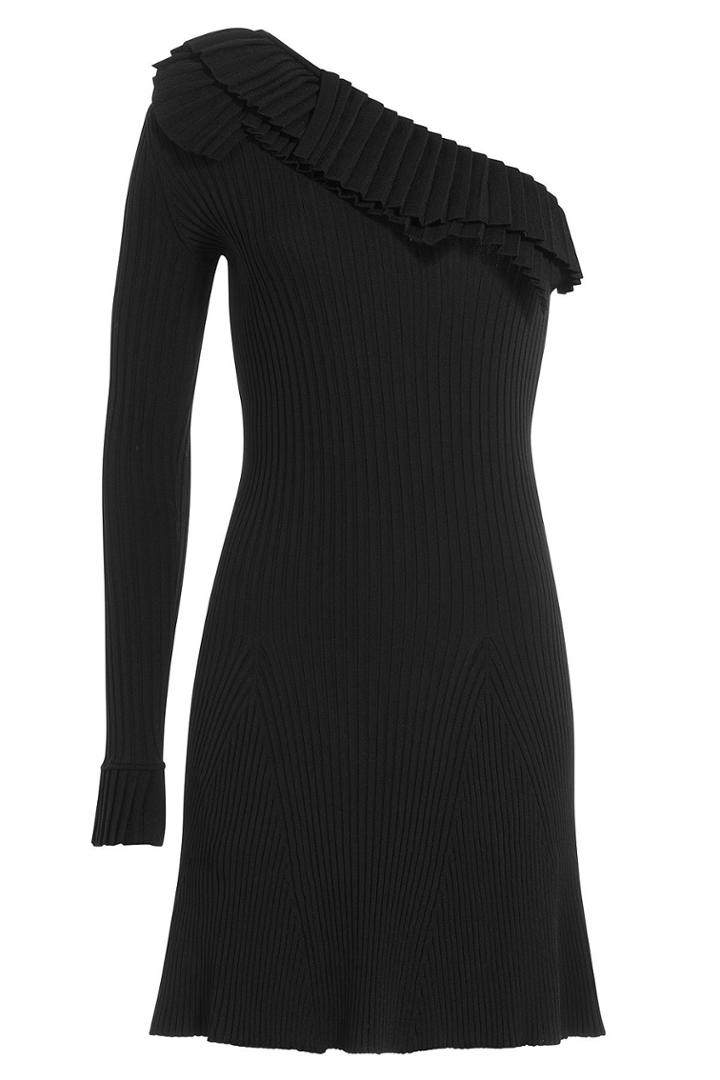 Emilio Pucci Emilio Pucci Asymmetric Mini Dress With Pleats - Black