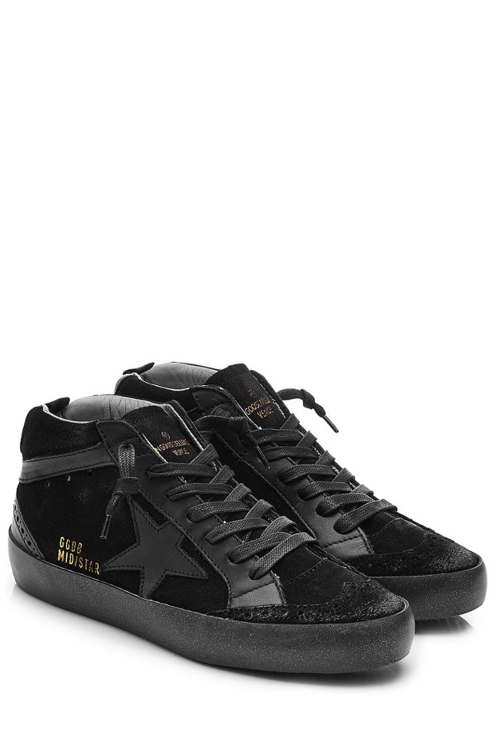 Golden Goose Golden Goose Suede Mid Star Sneakers - Black