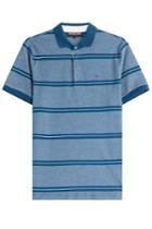 Michael Kors Michael Kors Striped Cotton Polo Shirt - Blue