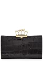 Alexander Mcqueen Alexander Mcqueen Embossed Leather Brass Knuckle Clutch