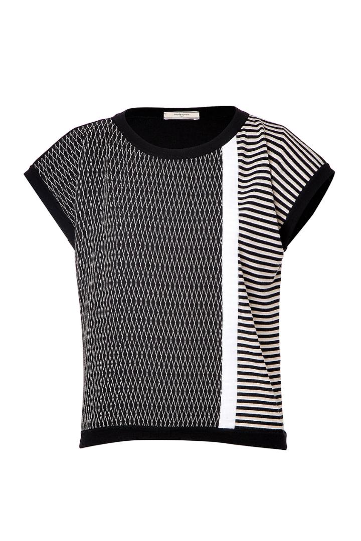 Bouchra Jarrar Bouchra Jarrar Mixed Knit Top - Black