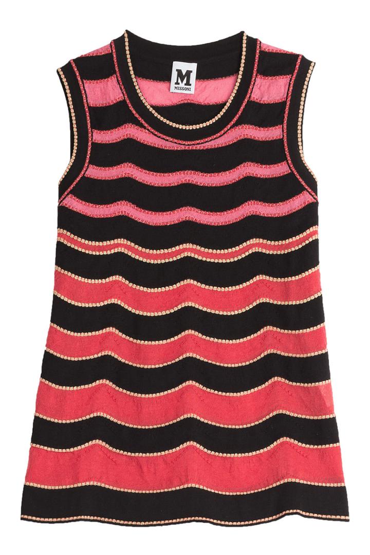 M Missoni M Missoni Knitted Cotton Top - Red
