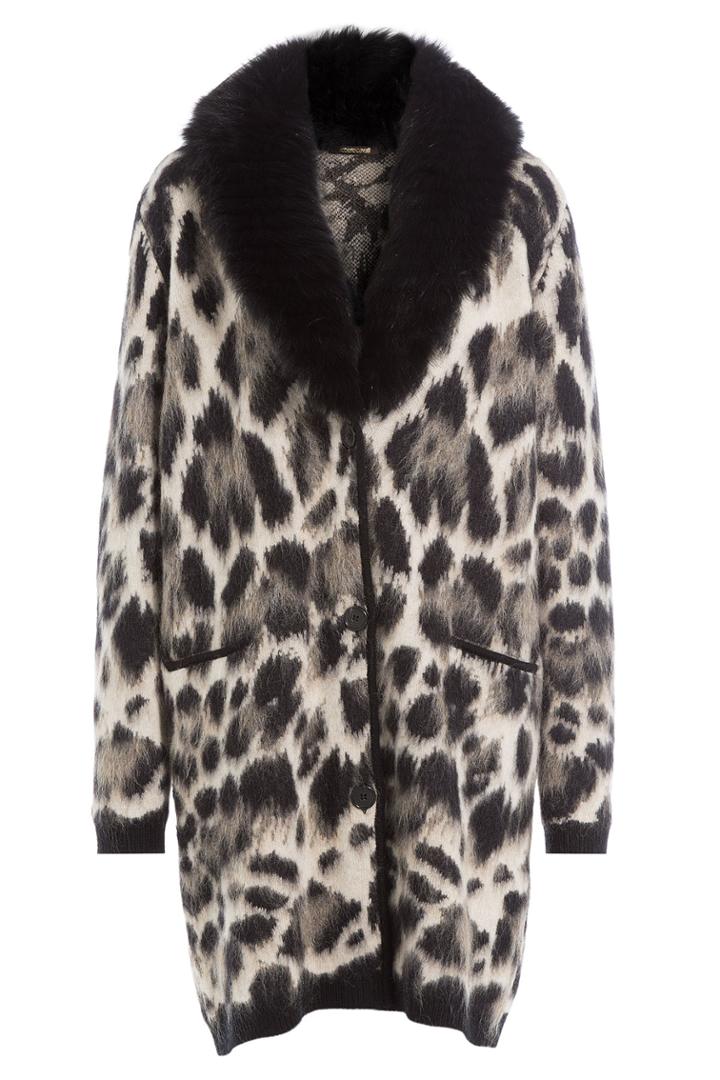 Roberto Cavalli Roberto Cavalli Fleece Wool And Mohair Cardigan Coat - Multicolor