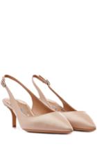 Salvatore Ferragamo Kitten Heel Leather Slingbacks