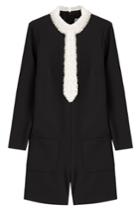 Red Valentino Red Valentino Playsuit With Lace Collar - Black