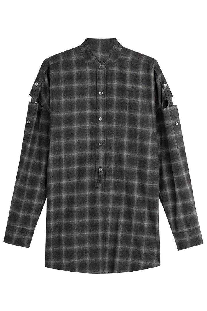 Helmut Lang Helmut Lang Wool Shirt With Cut-out Detail On Sleeves - Green