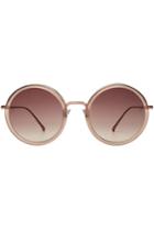 Linda Farrow Linda Farrow Gold-plated Round Sunglasses - Grey