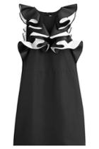 Victoria, Victoria Beckham Victoria, Victoria Beckham Micro Faille Double Ruffle Shift Dress - Black
