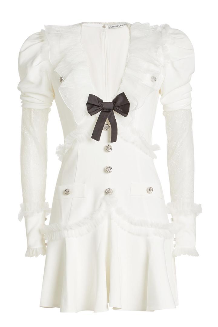 Alessandra Rich Alessandra Rich Dress With Ruffles, Lace And Embossed Buttons