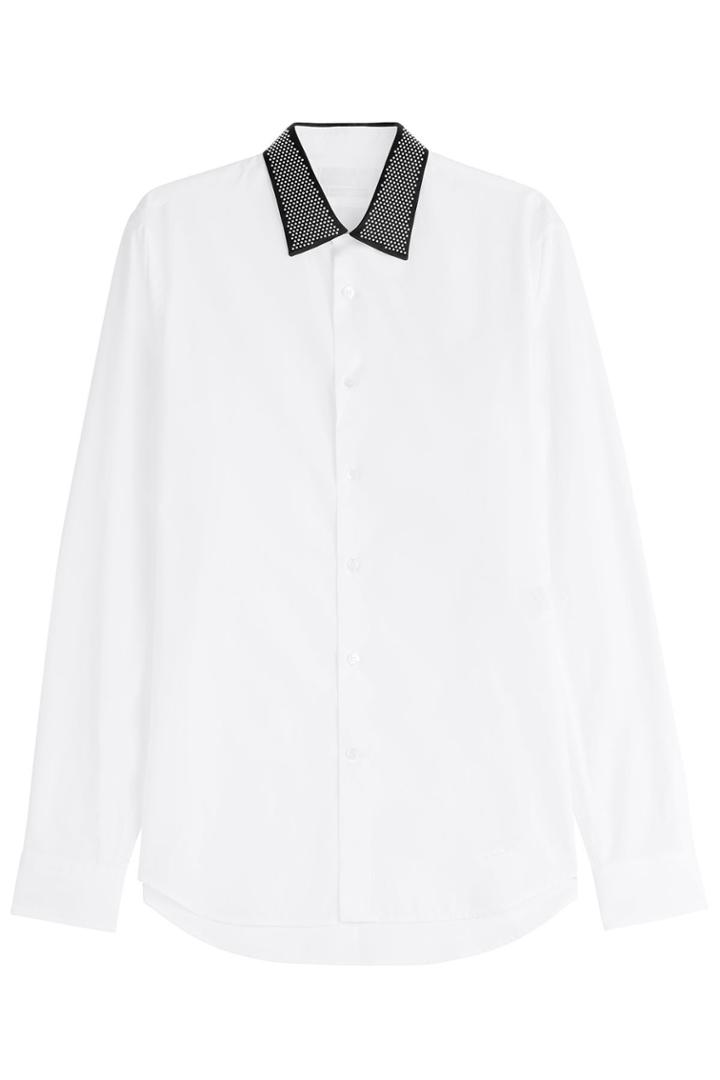Alexander Mcqueen Alexander Mcqueen Cotton Shirt With Studded Collar - White