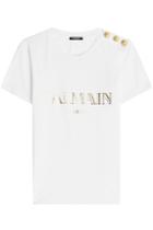 Balmain Balmain Cotton T-shirt With Embossed Buttons