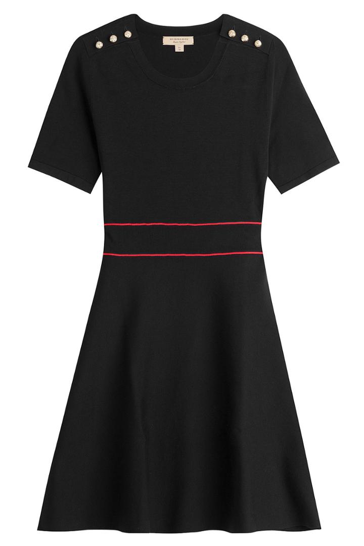 Burberry London Burberry London Cotton Dress With Embossed Buttons - Black