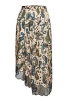 Zadig & Voltaire Zadig & Voltaire Joslin Printed Asymmetric Skirt With Lace