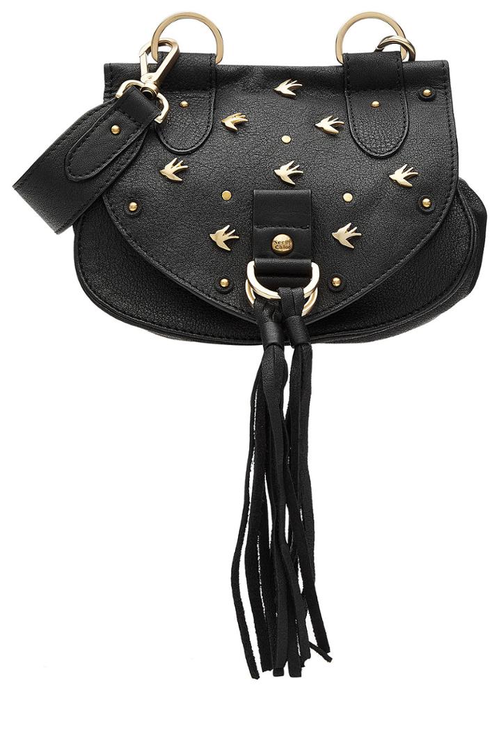 See By Chloé See By Chloé Embellished Leather Shoulder Bag - Black