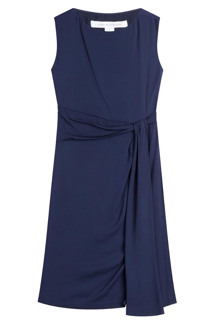 Diane Von Furstenberg Diane Von Furstenberg Silk Jersey Wrap Waist Dress - Blue