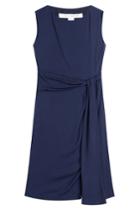 Diane Von Furstenberg Diane Von Furstenberg Silk Jersey Wrap Waist Dress - Blue