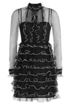 R.e.d. Valentino R.e.d. Valentino Sheer Panel Dress With Ruffle Trim