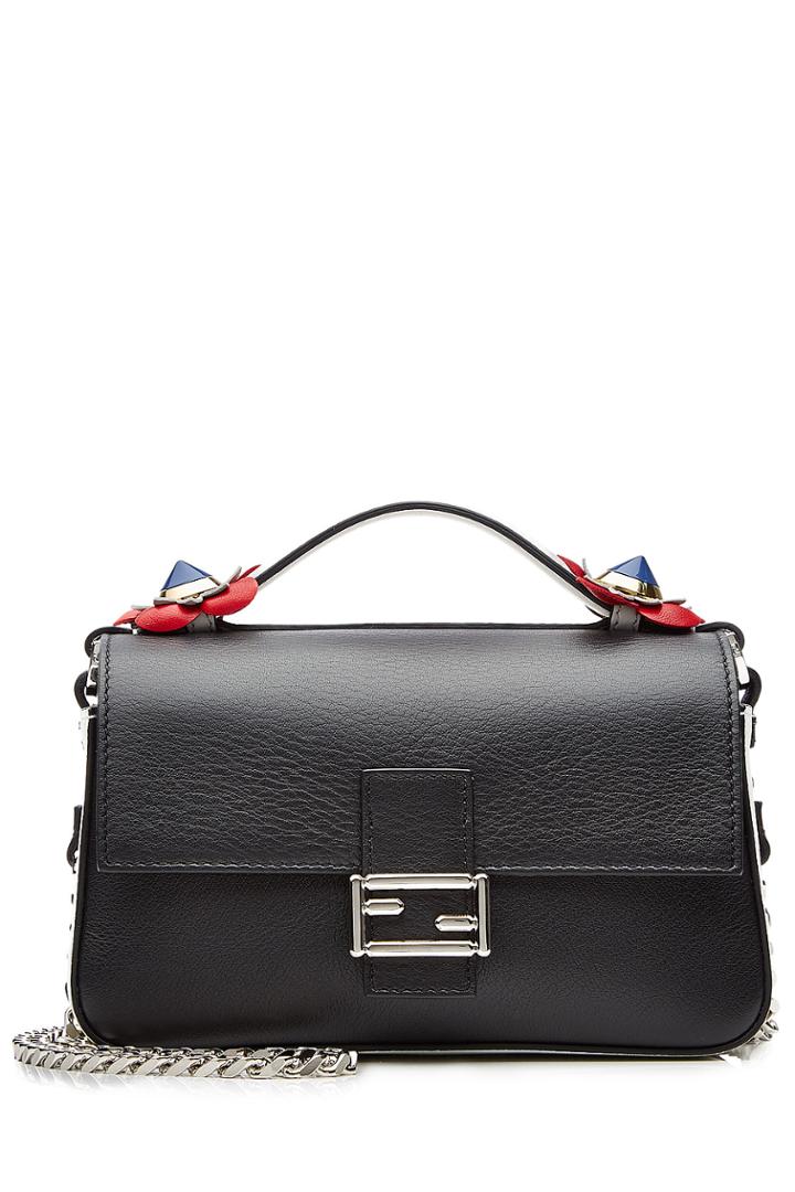 Fendi Fendi Double Micro Baguette Shoulder Bag - Black