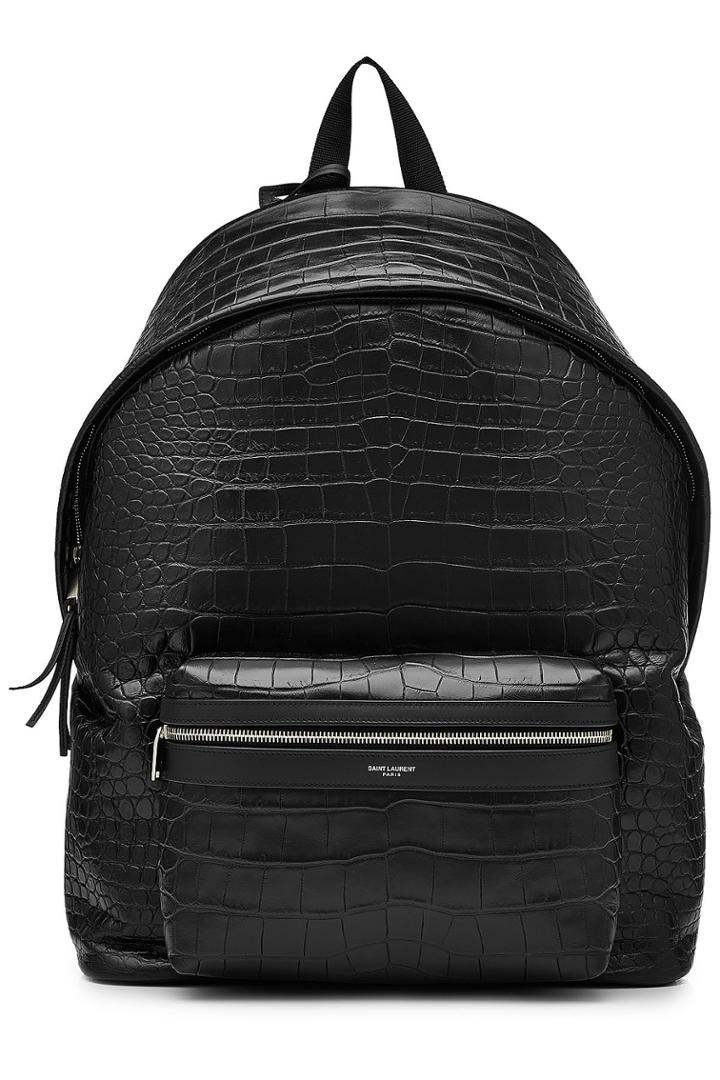 Saint Laurent Saint Laurent Embossed Leather Backpack
