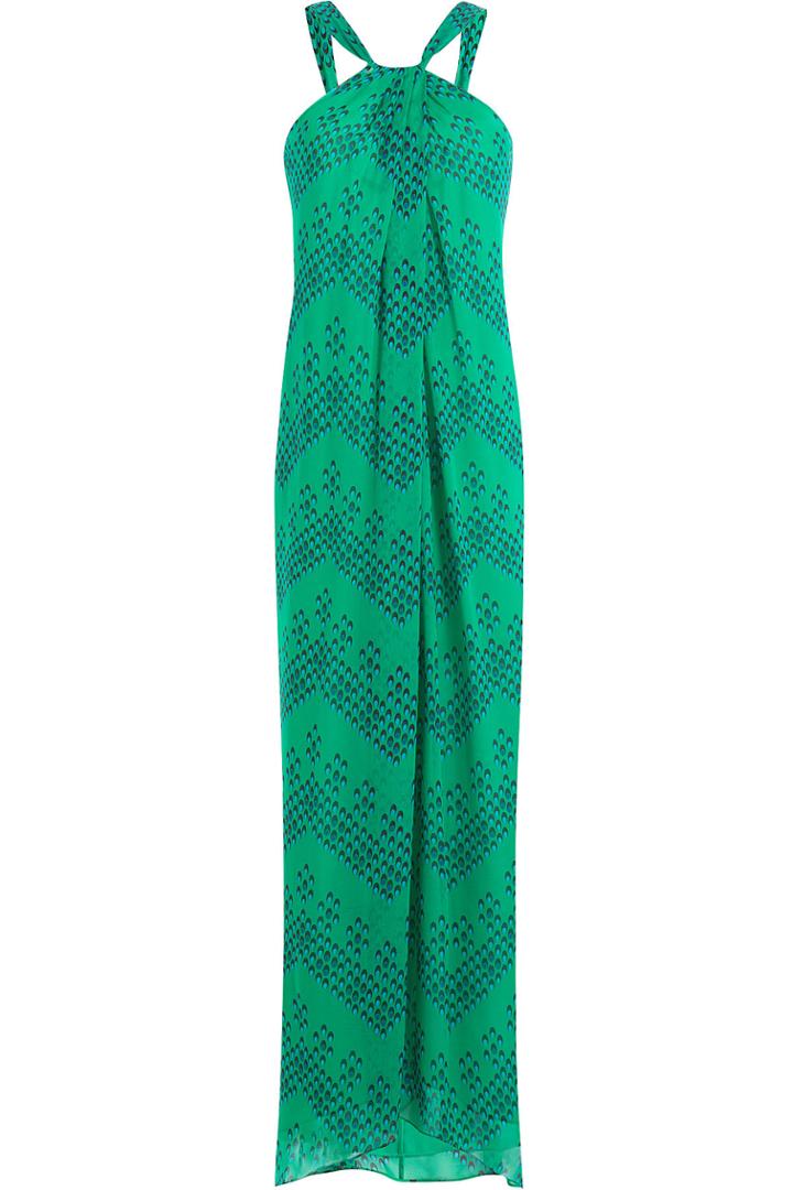 Diane Von Furstenberg Diane Von Furstenberg Printed Silk Maxi Dress - Green