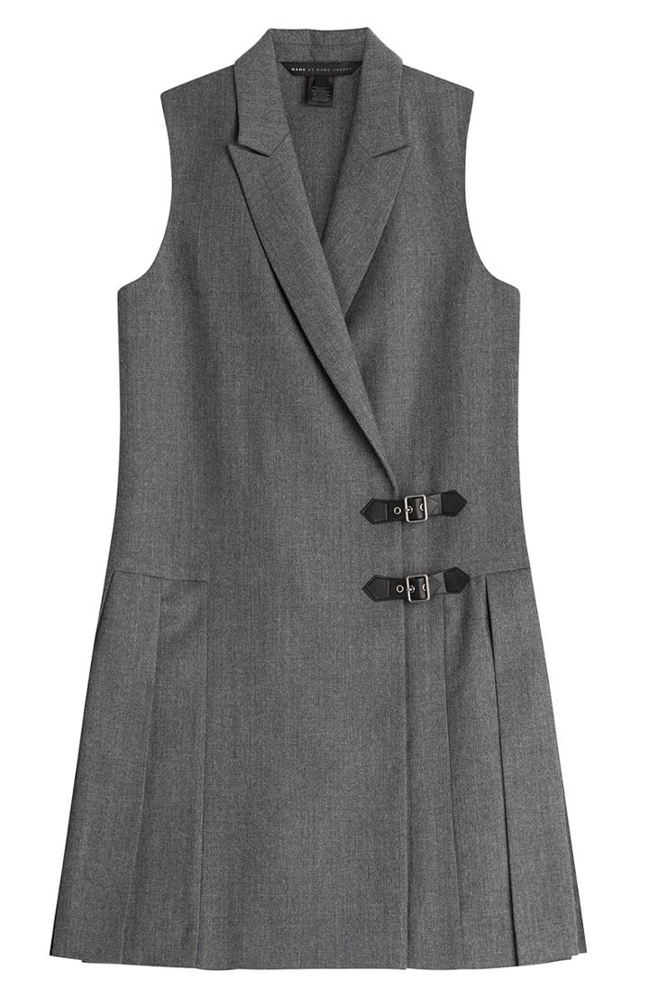 Marc By Marc Jacobs Pleated Wool Mini Dress