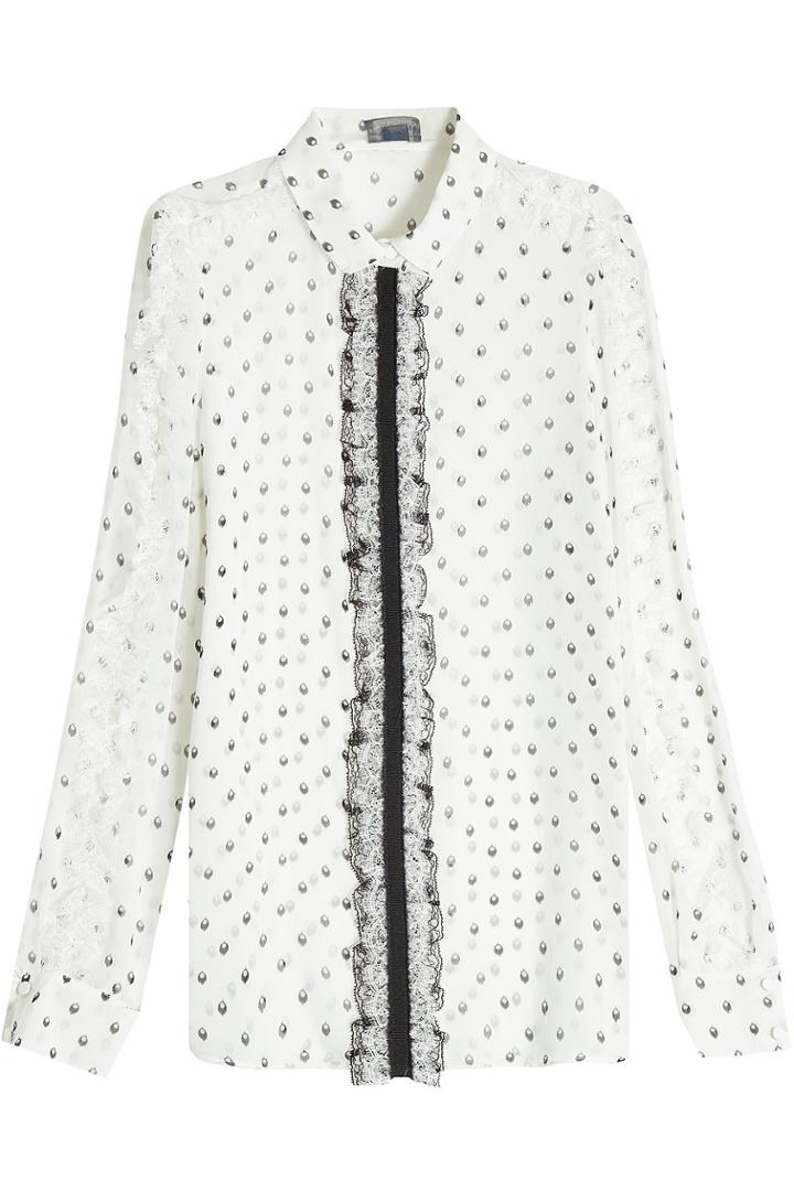 Giambattista Valli Giambattista Valli Printed Silk Blouse With Lace