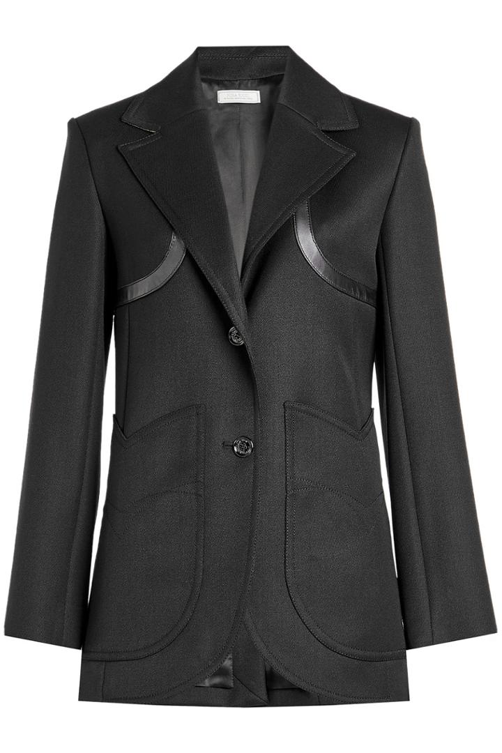 Nina Ricci Nina Ricci Wool Blazer With Leather Trims