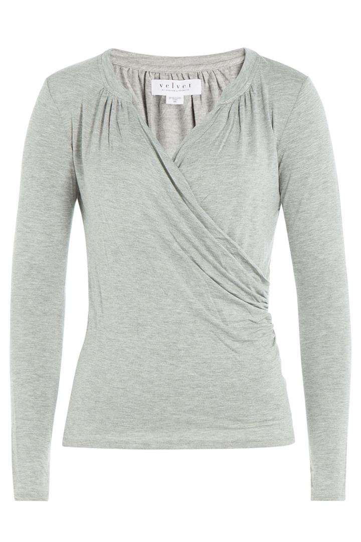 Velvet Velvet Draped Top - Grey
