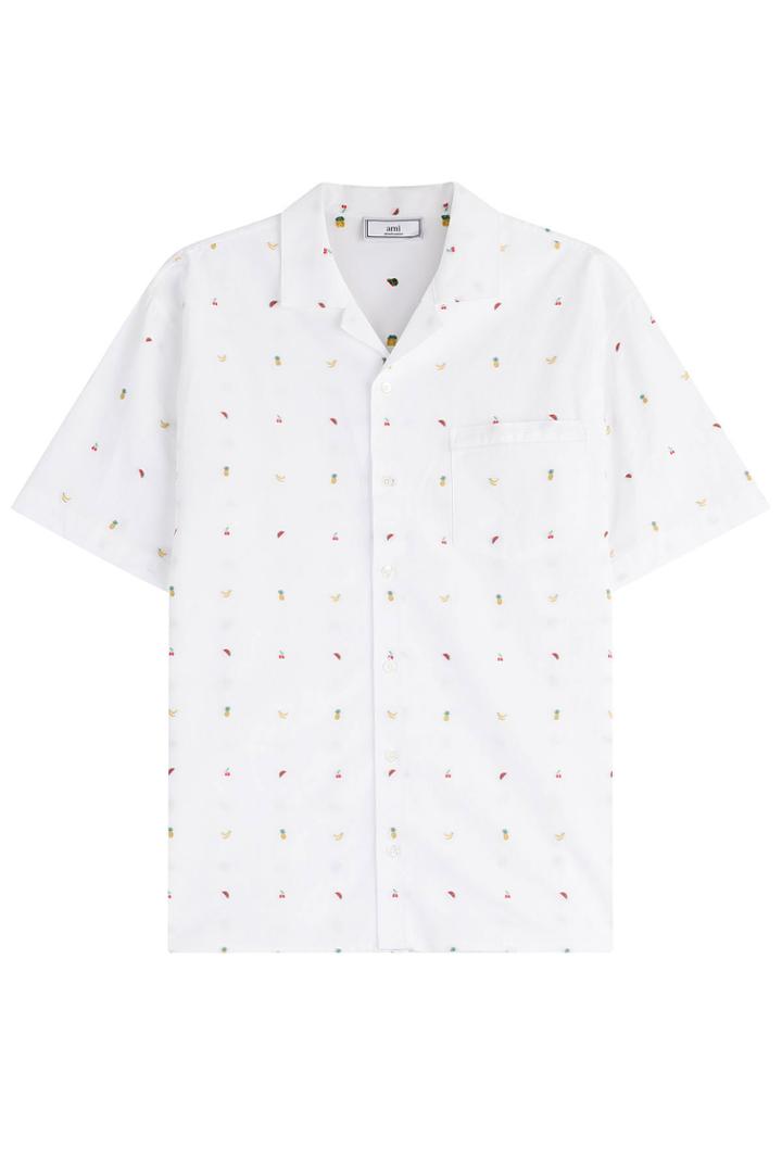 Ami Ami Embroidered Cotton Shirt - White