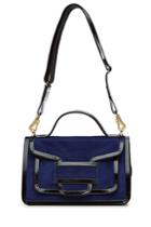 Pierre Hardy Pierre Hardy Suede Shoulder Bag With Patent Leather Trim - Blue