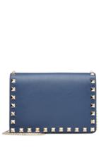 Valentino Valentino Rockstud Leather Shoulder Bag - Blue