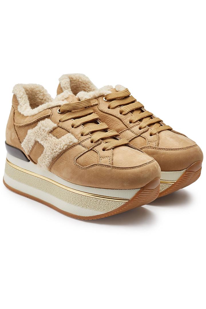 Hogan Hogan Suede Platform Sneakers With Shearling