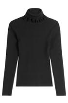 Victoria, Victoria Beckham Victoria, Victoria Beckham Turtleneck Pullover With Ruffles - Black