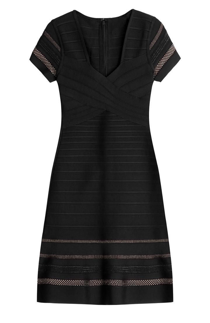 Herv L Ger Viviana Peplum Bandage Dress