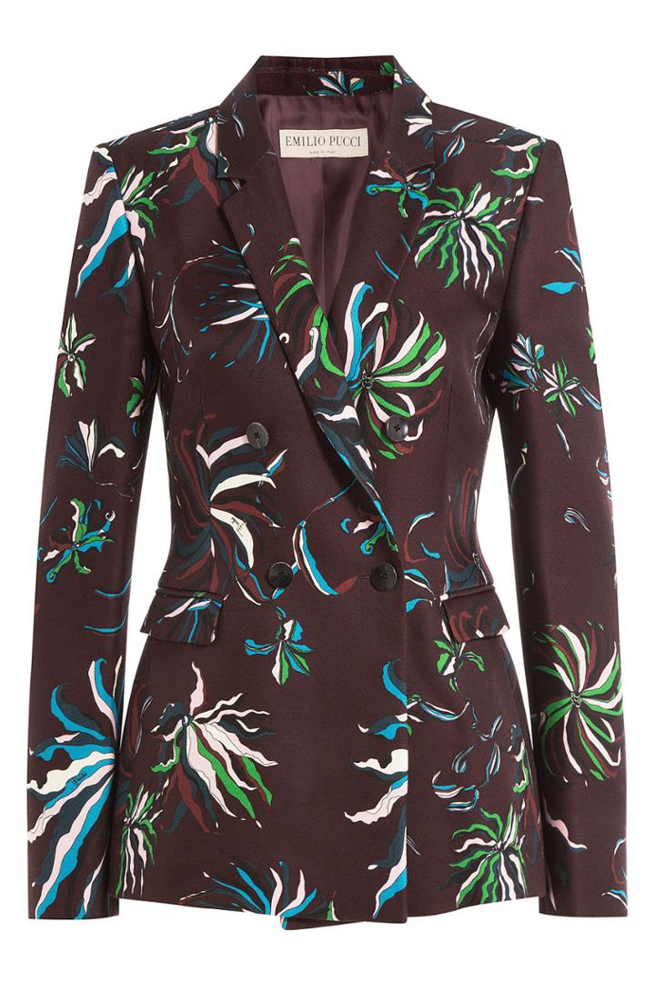 Emilio Pucci Emilio Pucci Printed Wool Blazer With Silk