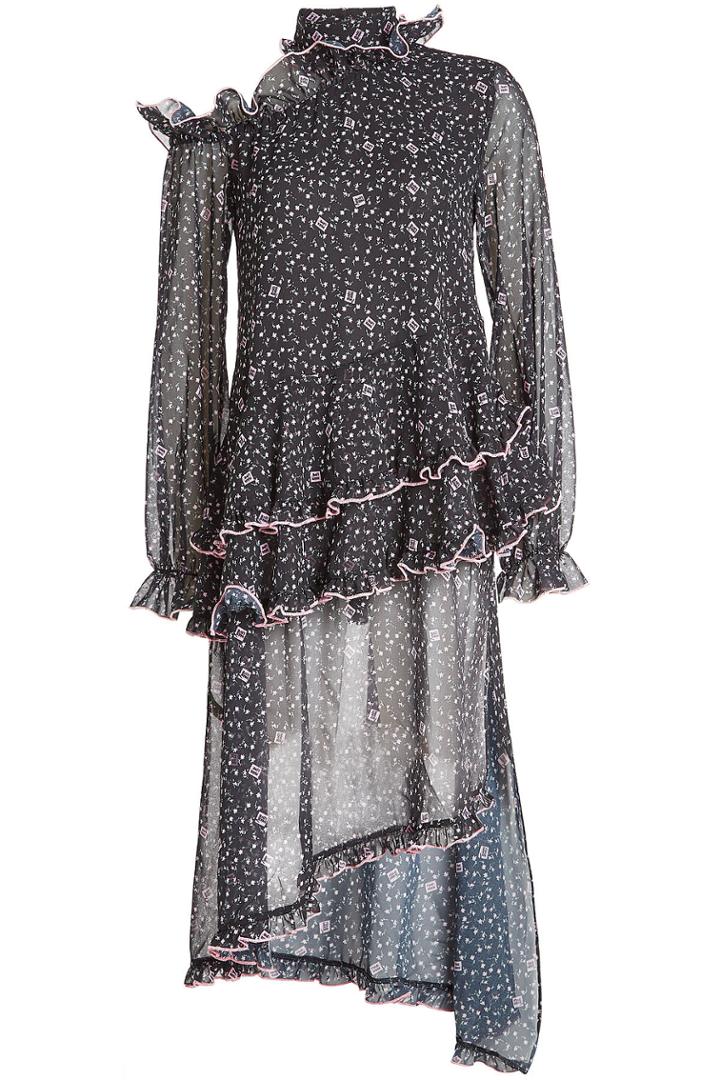 Sandy Liang Sandy Liang Printed Blouse With Cold Shoulder