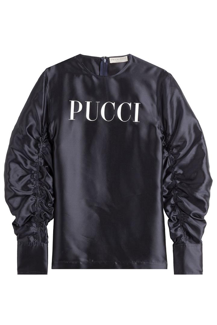 Emilio Pucci Emilio Pucci Printed Silk Top - Blue