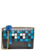 Anya Hindmarch Anya Hindmarch Space Invaders Ephson Leather Shoulder Bag - Blue