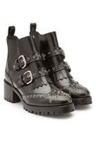 Red V Red (v) Leather Ankle Boots With Brogue Detailing