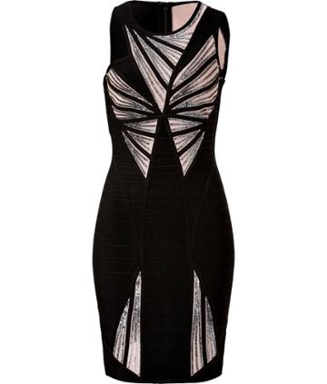 Herv L Ger Sequin Embellished Cocktail Dress