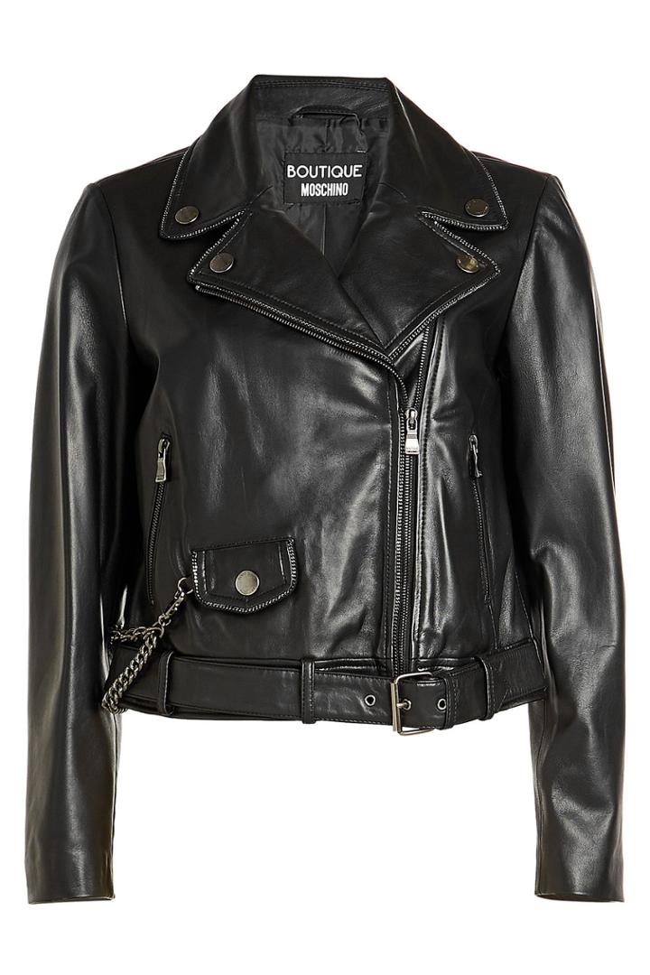 Boutique Moschino Boutique Moschino Leather Biker Jacket