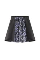 Carven Carven Satin Skirt With Glitter-detailed Tulle