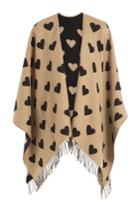 Burberry London Burberry London Heart Printed Wool Cape - Brown