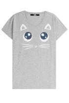Karl Lagerfeld Karl Lagerfeld Choupette Big Eyes Printed T-shirt - Grey